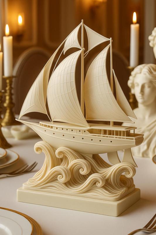 A ship on the waves