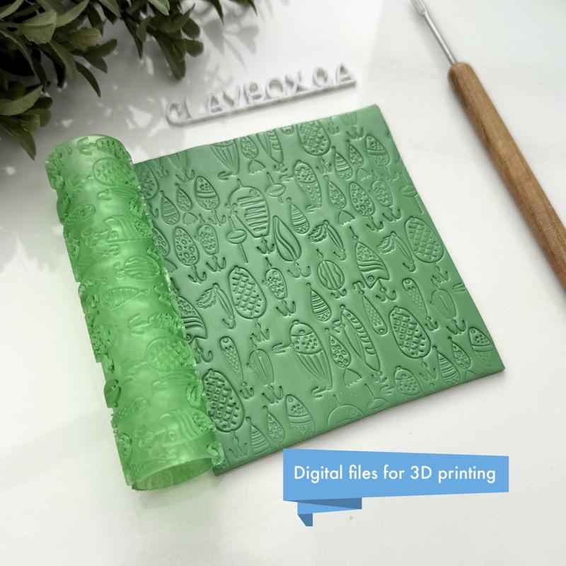 Fishing Lures Texture Roller - Digital STL File for 3D Printing
