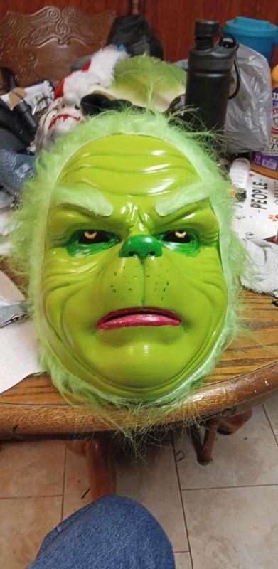 Grinch Mask face shell with led eyes