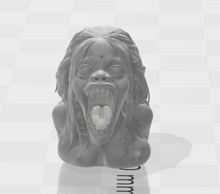 Slit-Mouth Succubus Bust – creepy Screaming Ghost Demon