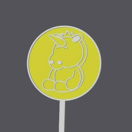 Baby Shower Cupcake Topper - unicorn