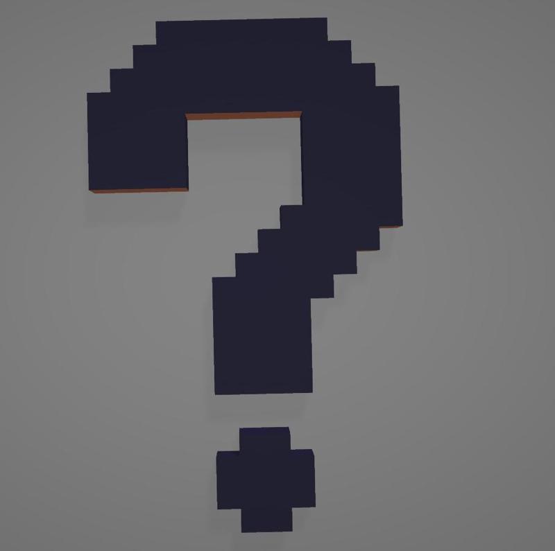 Pixelated question mark