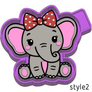 Elephant with Bow Freshie STL Mold Housing