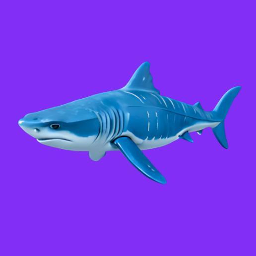 Blue Whale Shark Figure