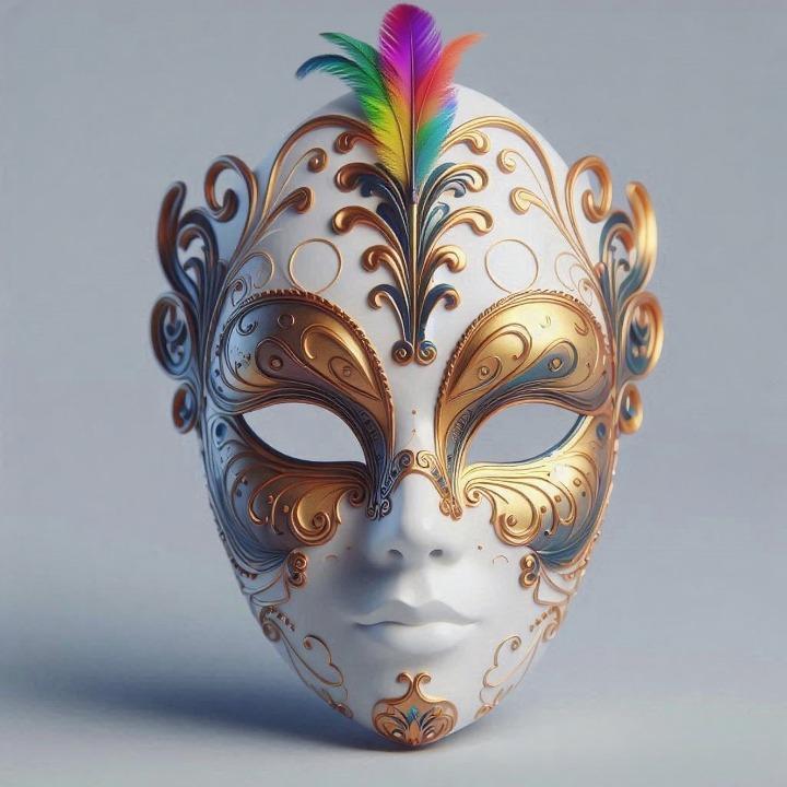 2191 Venetian Carnival Mask Color 3D Model, magic, dragon, serpent, mask, gnome, gorgon, venetian carnival, wild, fox, monster, cat, fair, witch, werewolf, horror, beast, snake, troll, skeleton dance