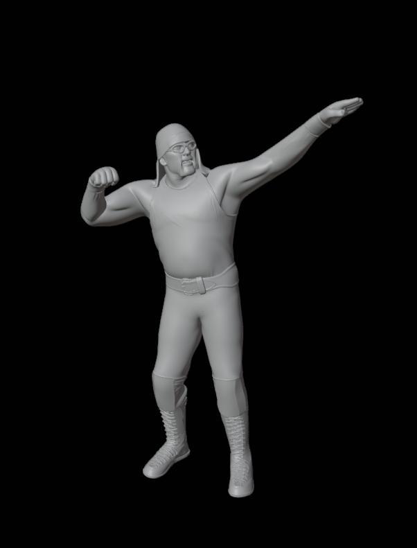 Hulk Hogan 3D Model - Superhero Pose