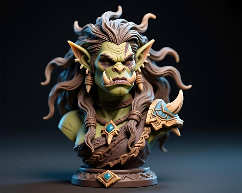 Fierce Fantasy Warrior Bust - Detailed 100mm Scale