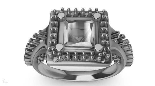 princess cut halo diamond ring stl verified