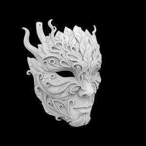 Mask of the Forest Spirit Sculpture 3D Printable Model