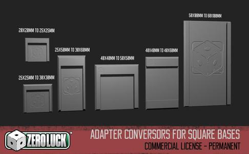 CONVERSION ADAPTERS FOR SQUARE BASES - COMMERCIAL LICENSE