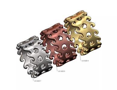 Perforated wave fashion band US sizes 7 8 9