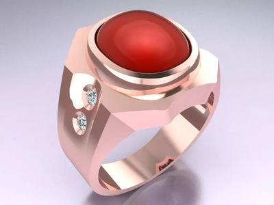 Oval Stone Ring - Mens Rings - N3250