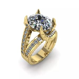 Engagement Ring with Oval Diamond and Claw Prongs