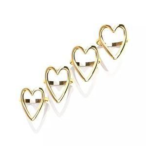 PACK OF 4 HEART RINGS