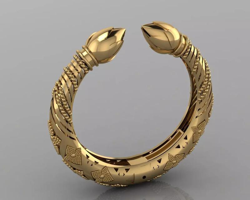 Lotus Gold Bangle