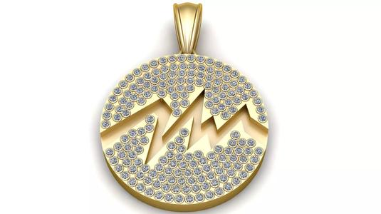 Diamond Mountain Peaks Pendant 3D Printable Model