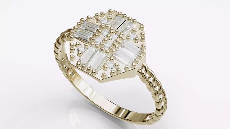 Jewelry Diamond Cuban Ring Model RZ06