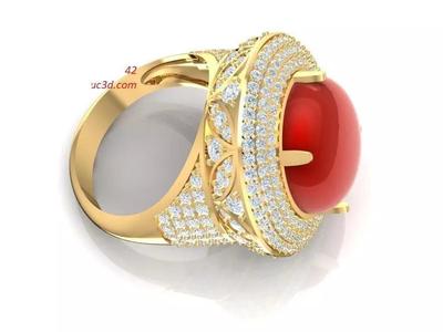 Luxury Red Stone Men Ring 499
