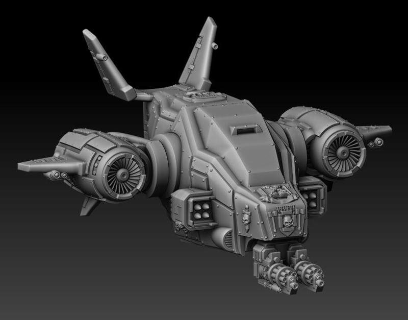 Silver Wardens Death Claw Gunship (presupported)