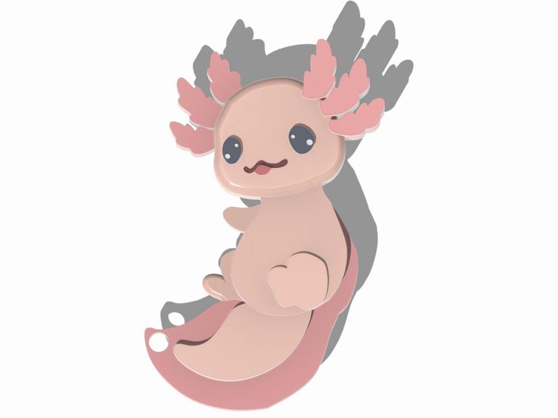 Axolotl keychain, kawaii owl key chain