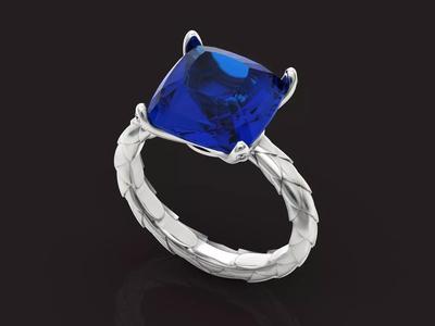 Ring Carrera Circulos de Fuego  Blue topaz and diamonds 1450