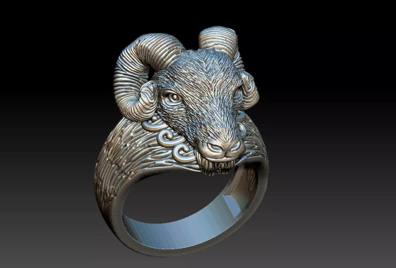 GOAT SILVER MENS RING