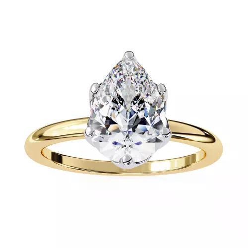 Printable 3D jewelry model of Solitaire Lady Ring with Diamond