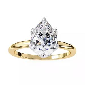 Printable 3D jewelry model of Solitaire Lady Ring with Diamond