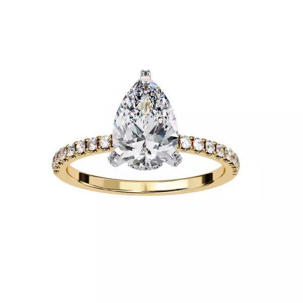 Printable 3D jewelry model of Solitaire Lady Ring with Diamond