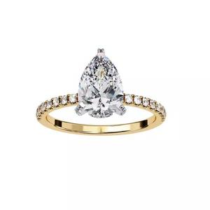 Printable 3D jewelry model of Solitaire Lady Ring with Diamond