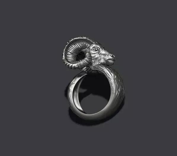 Ram Goat Aries Capricorn ring