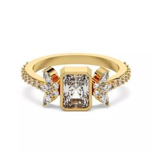 Radiant Diamond Bezel Setting Solitaire Diamond Ring