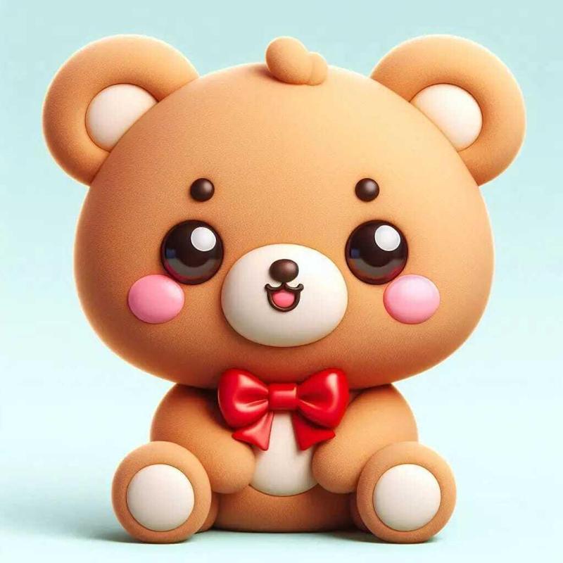 kawai bear with bow tie