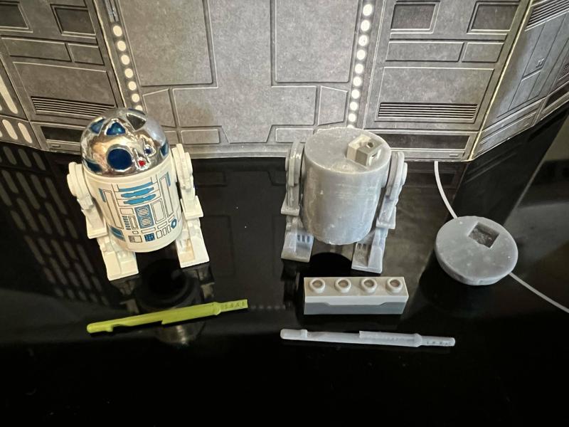 STAR WARS VINTAGE R2-D2 LAUNCHING LIGHTSABER, POP-UP POTF ACTION FIGURE CUSTOM UNPRODUCED KENNER, HASBRO ACTION FIGURE, 3.75", 1/18, 5POA