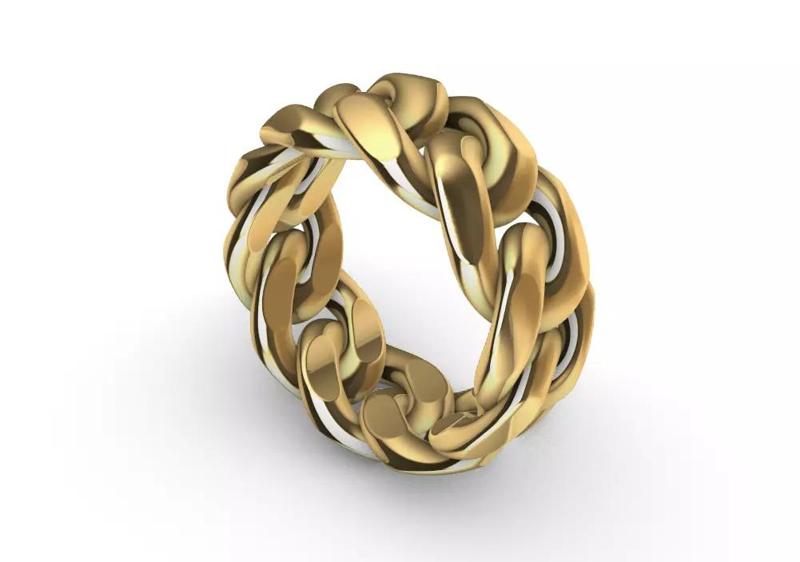 heavy 10mm miami cuban chain ring band US 8 hlf