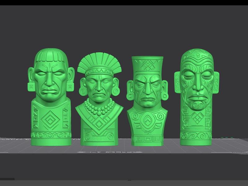 Ancient Mesoamerican Warrior Busts – 3D Printable Tribal Statues Collection