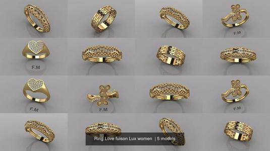 Ring Love fuison Lux women  3D Model Collection
