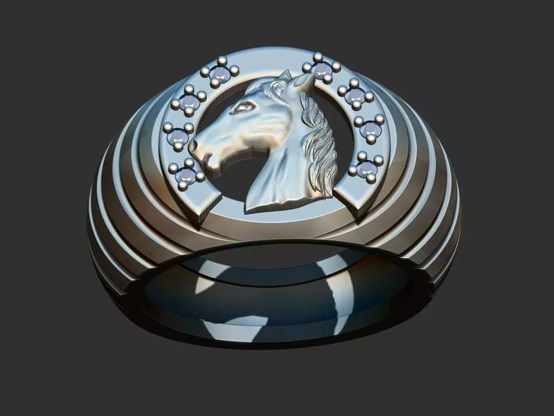 Horse and Horseshoe Rings