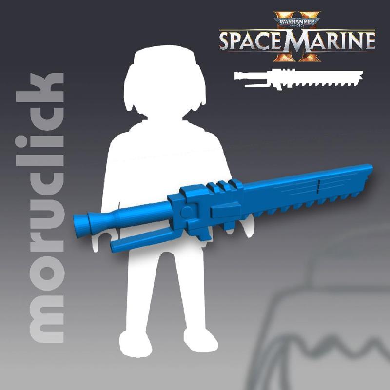 W40000 Space Marine 2 Saw Sword compatible with Playmobil