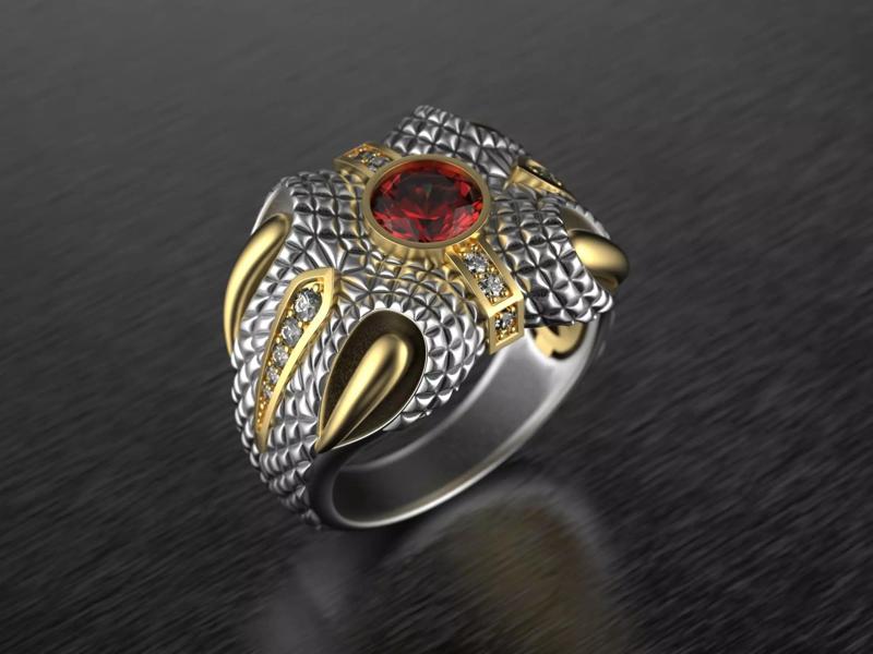 Jewelry Ring Dragon Clew 0314 5-13US Stl 3dm Fbx