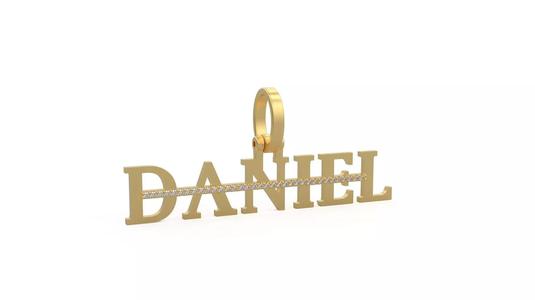 Model 1148 Daniel Name Pendant Stripe Diamond