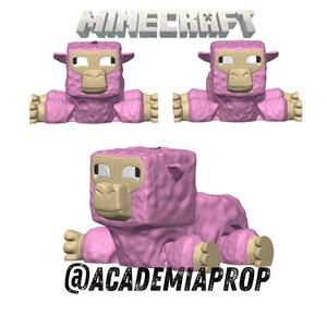 MINECRAFT SHEEP -PELICULA- 3MF KEYCHAIN AND SINGLE 2X1