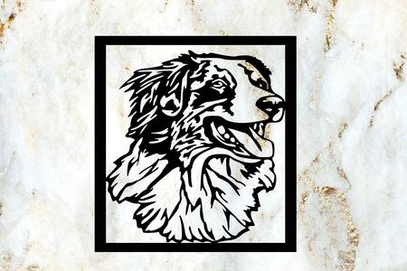 australian shepherd dog wall decoration deco wall pet mural