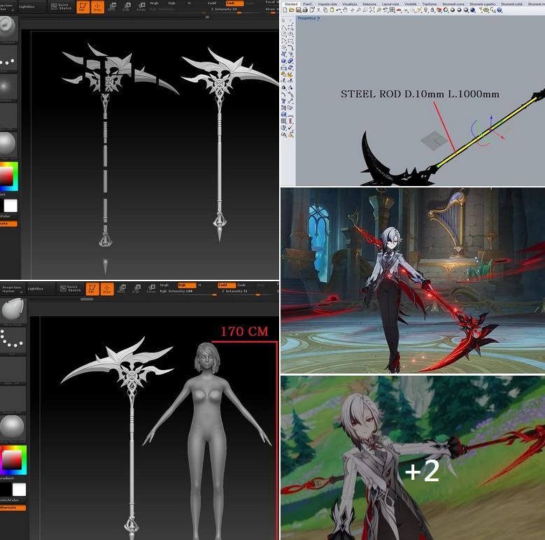 HARLEQUINN STRIKE SCYTHE GENSHIN IMPACT FOR COSPLAY