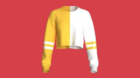 Girls Cropped Sweatshirt  | Marvelous / Clo3d / obj / fbx