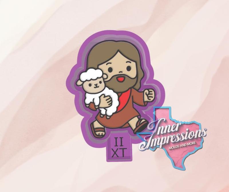 Cute Jesus with Lamb Freshie Mold
