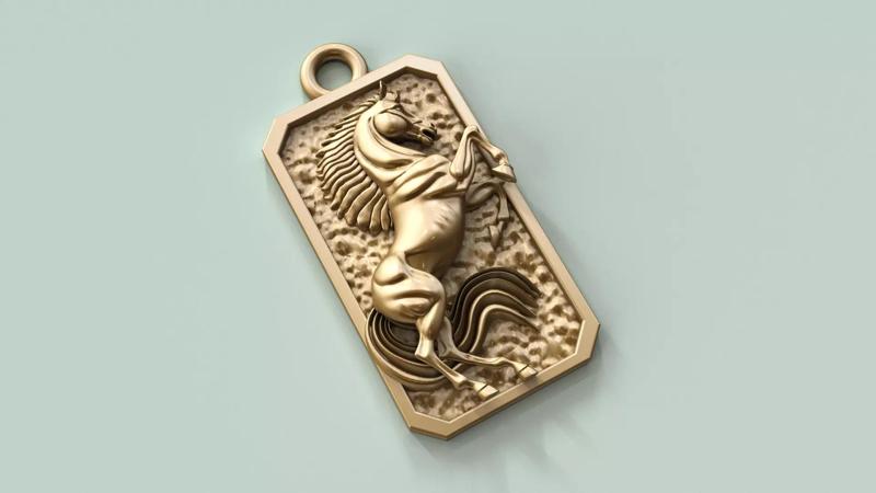 Warrior Horse Pendant ready for 3D printing
