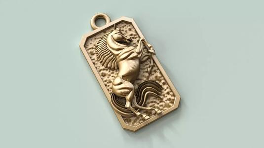 Warrior Horse Pendant ready for 3D printing