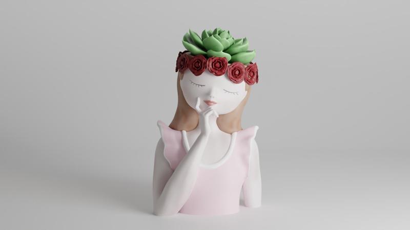 Woman with Roses Crown