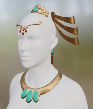 Gyokuyou hairpin, earrings and neck for cosplay